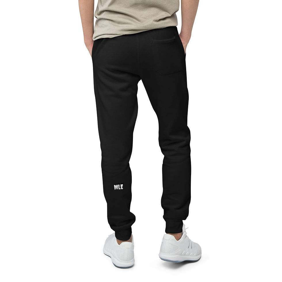 Thumbnail: Men's Fleece Sweatpants- MLE Black Three Face Multi Color Design