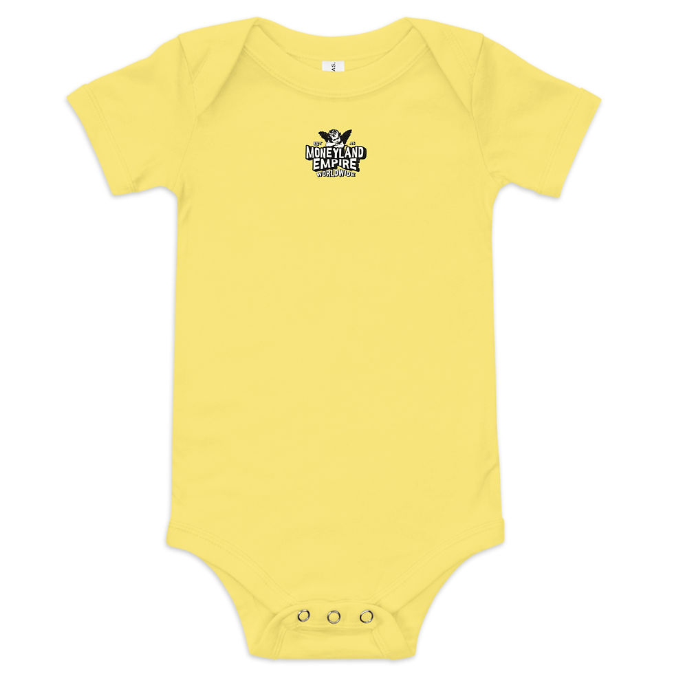 Thumbnail: Baby Boy Short Sleeve One Piece- Baby Land Purple Logo
