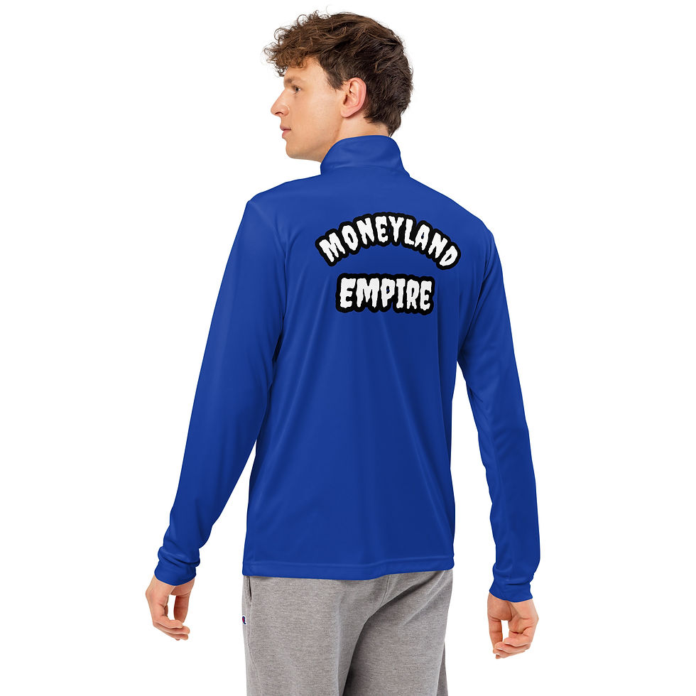 Thumbnail: Men’s Premium Quarter Zip Pullover- MLE Tiger Logo MoneyLand Empire Logo