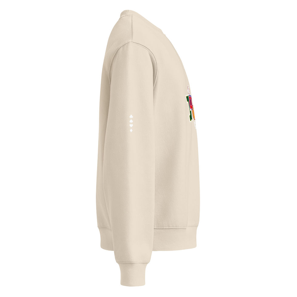 Thumbnail: Mens Oversized Heavyweight Sweatshirt- MLE Lucky Vibes Design Multi Color
