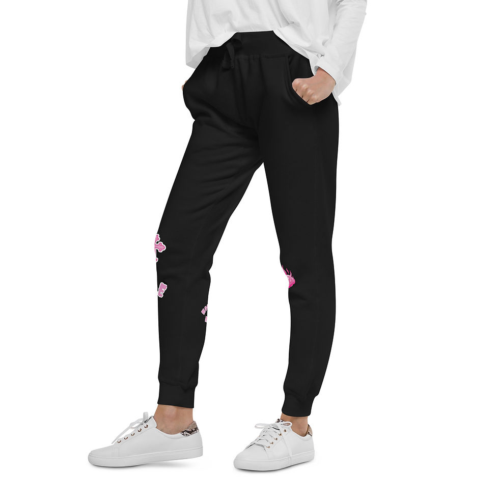 Thumbnail: Womens Fleece Sweatpants - MLE Pink Logo Design