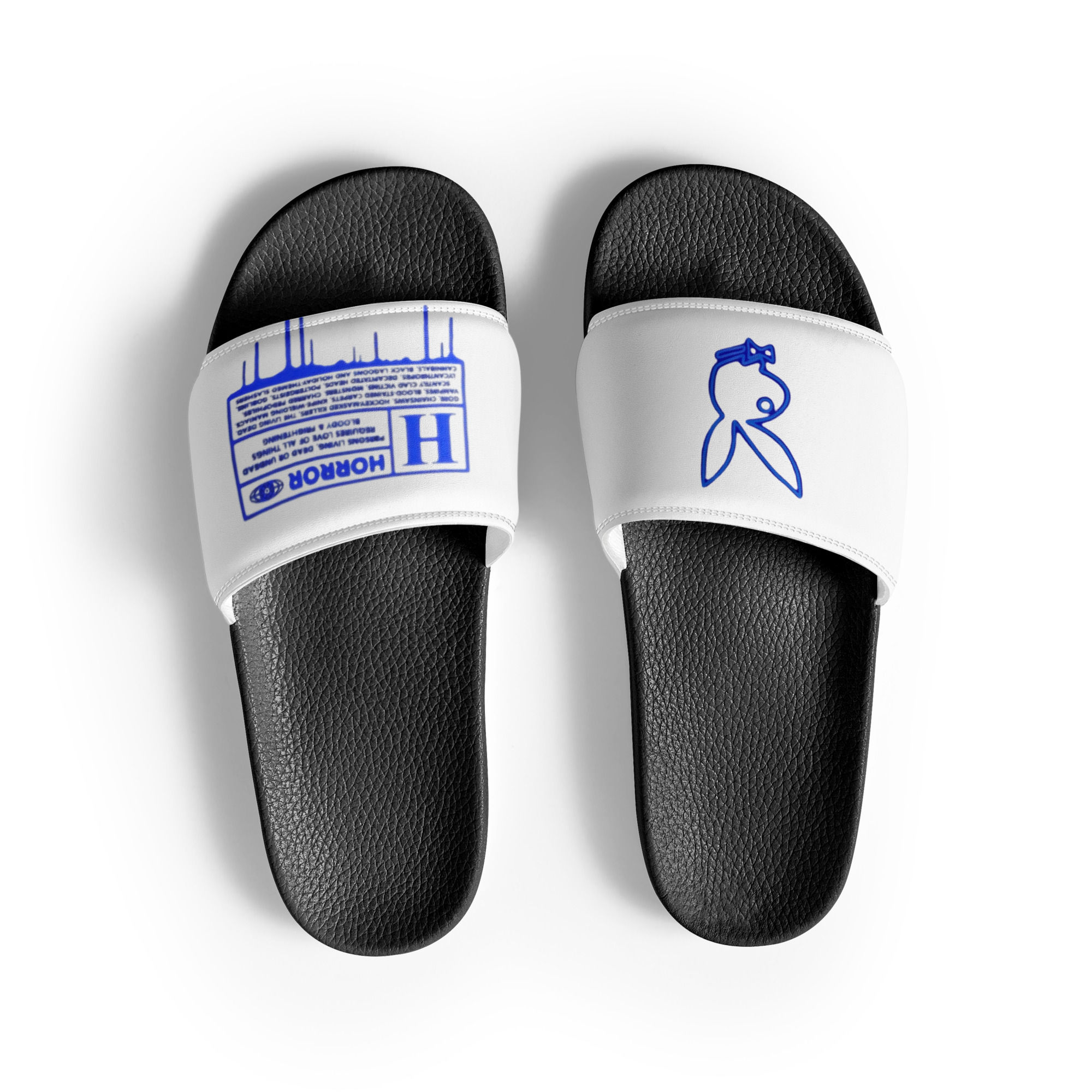 MLE Blue Bunny Design Men Slides
