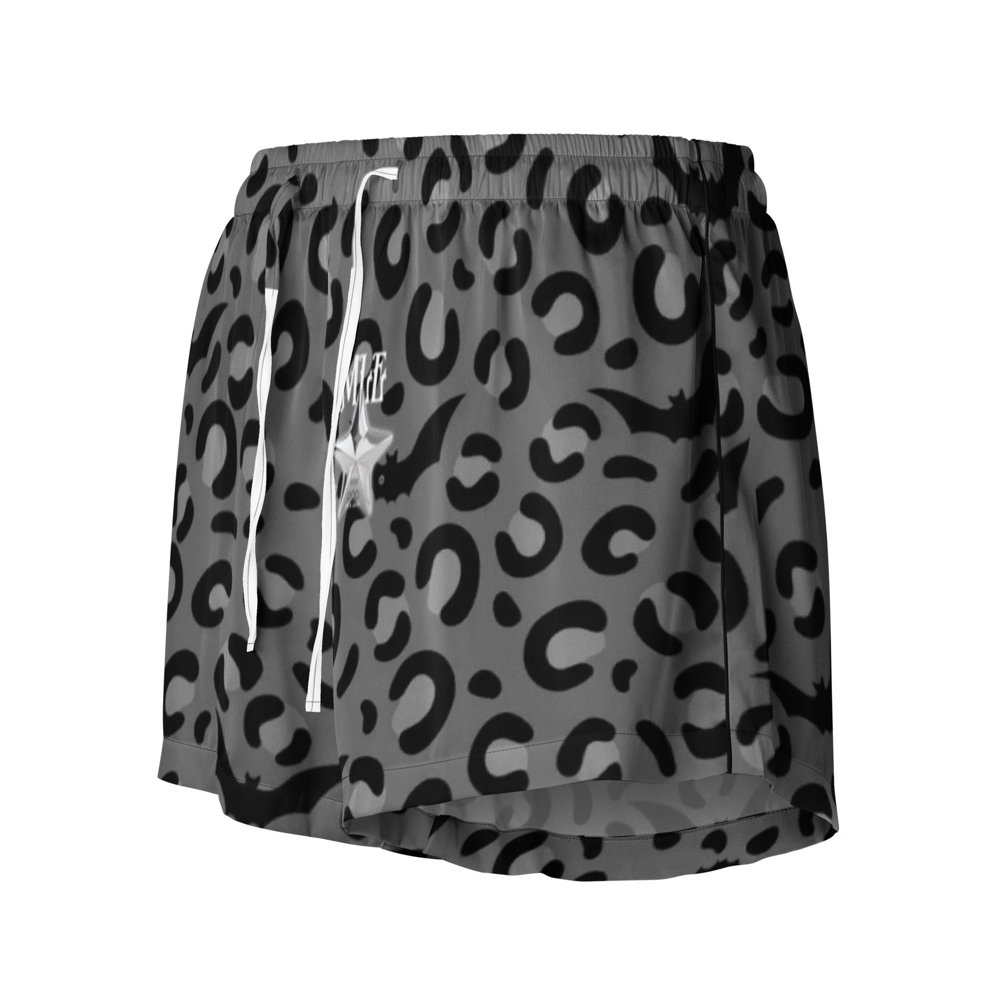 Women’s Pajama Shorts- Leopard Print Grey