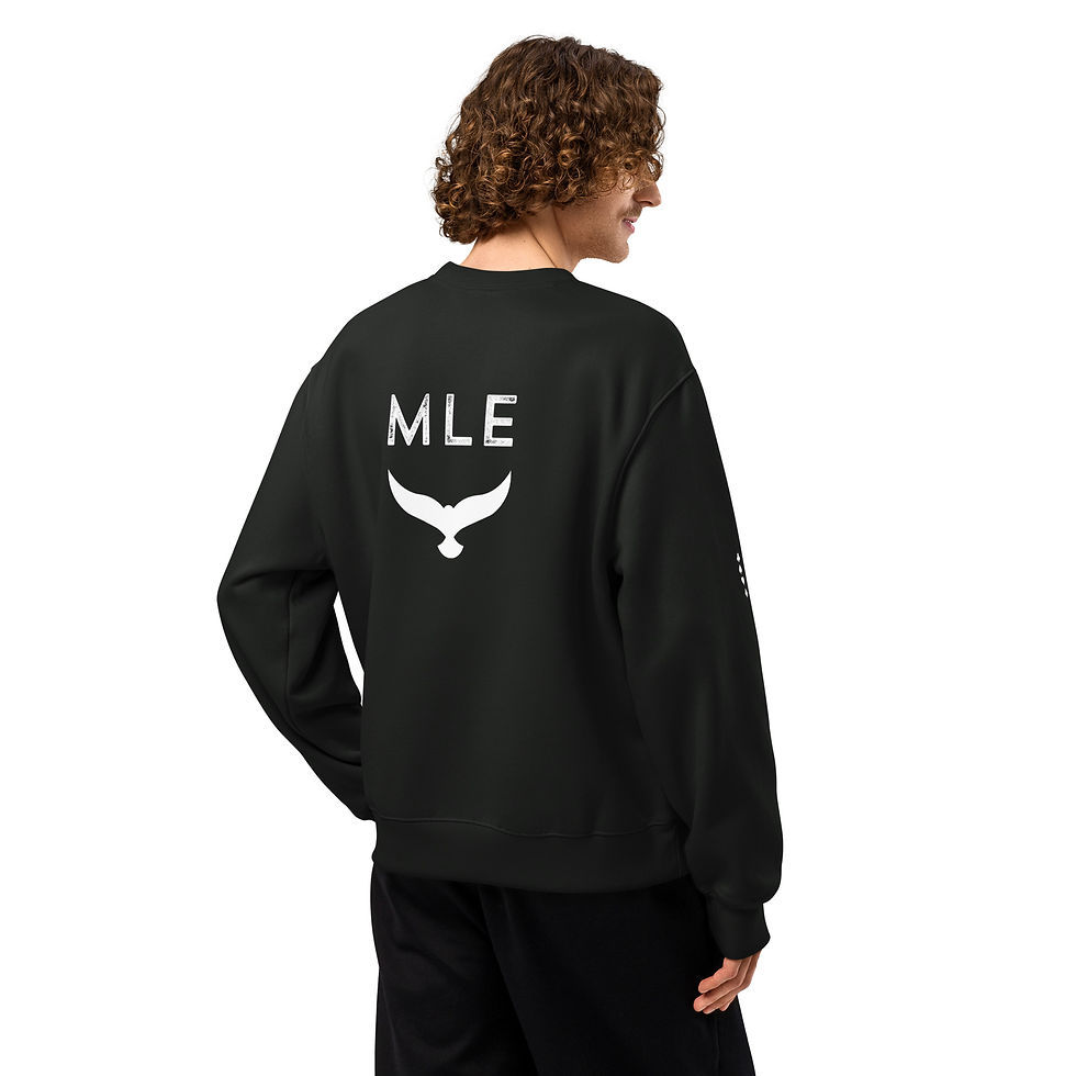 Thumbnail: Mens Oversized Heavyweight Sweatshirt- MLE Lucky Vibes Design Multi Color
