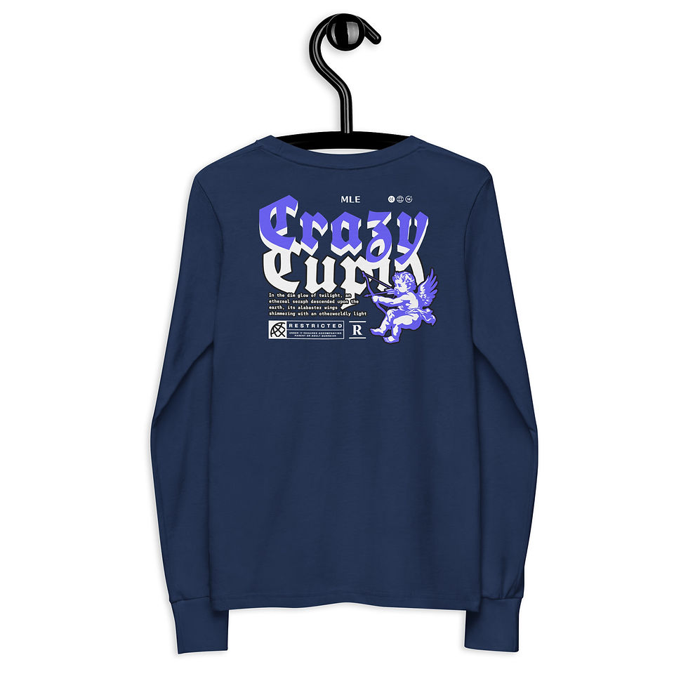 Thumbnail: Youth Girls Premium Long Sleeve- Crazy Cupid Logo