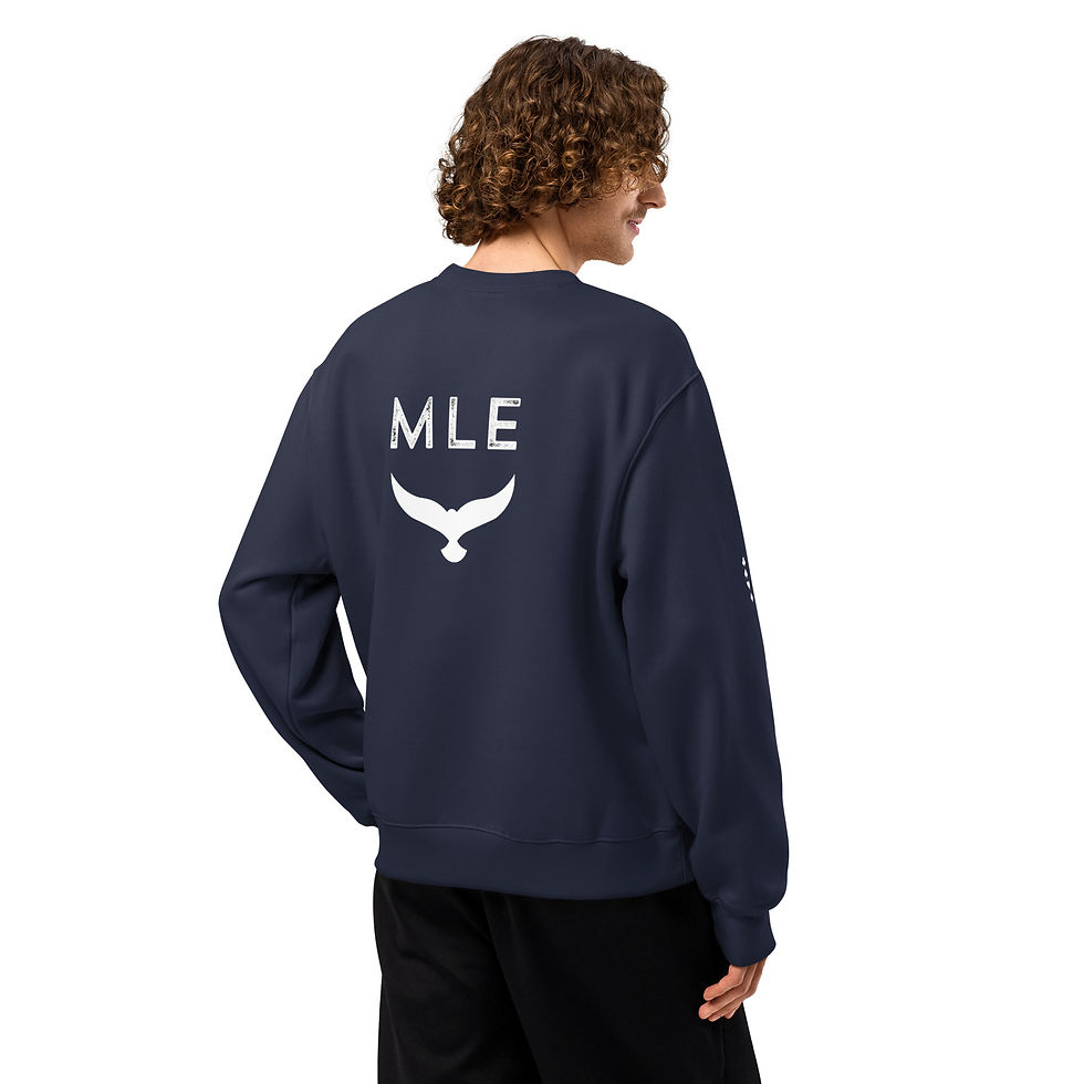 Thumbnail: Mens Oversized Heavyweight Sweatshirt- MLE Lucky Vibes Design Multi Color