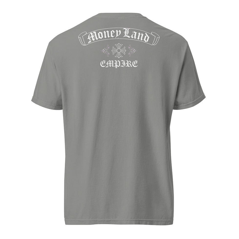 Thumbnail: Men’s Heavyweight T-Shirt- MoneyLand Empire Gothic Logo