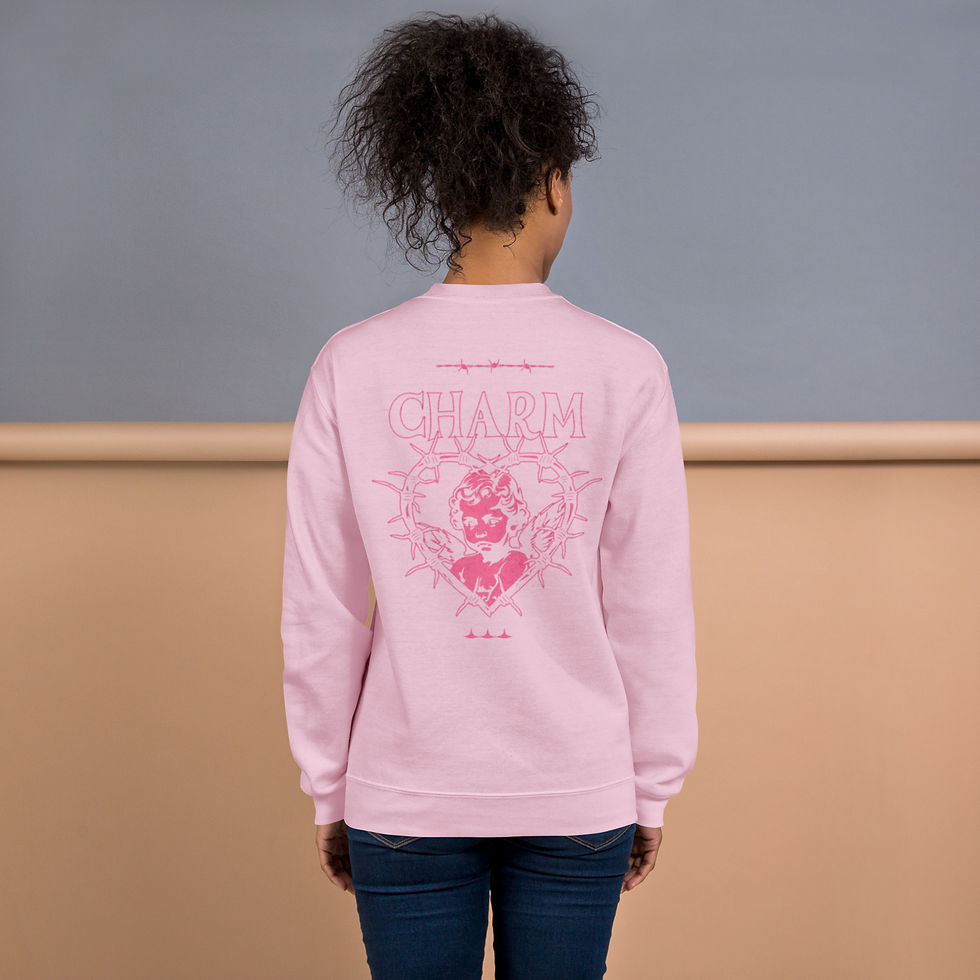Thumbnail: Women’s CrewNeck Sweatshirt- MLE Charm Design
