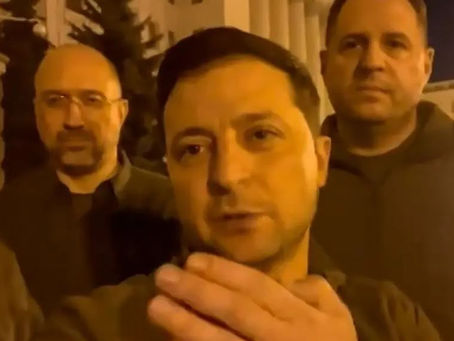 ‘We are all here,’ Ukraine’s Zelensky says in video from Kyiv