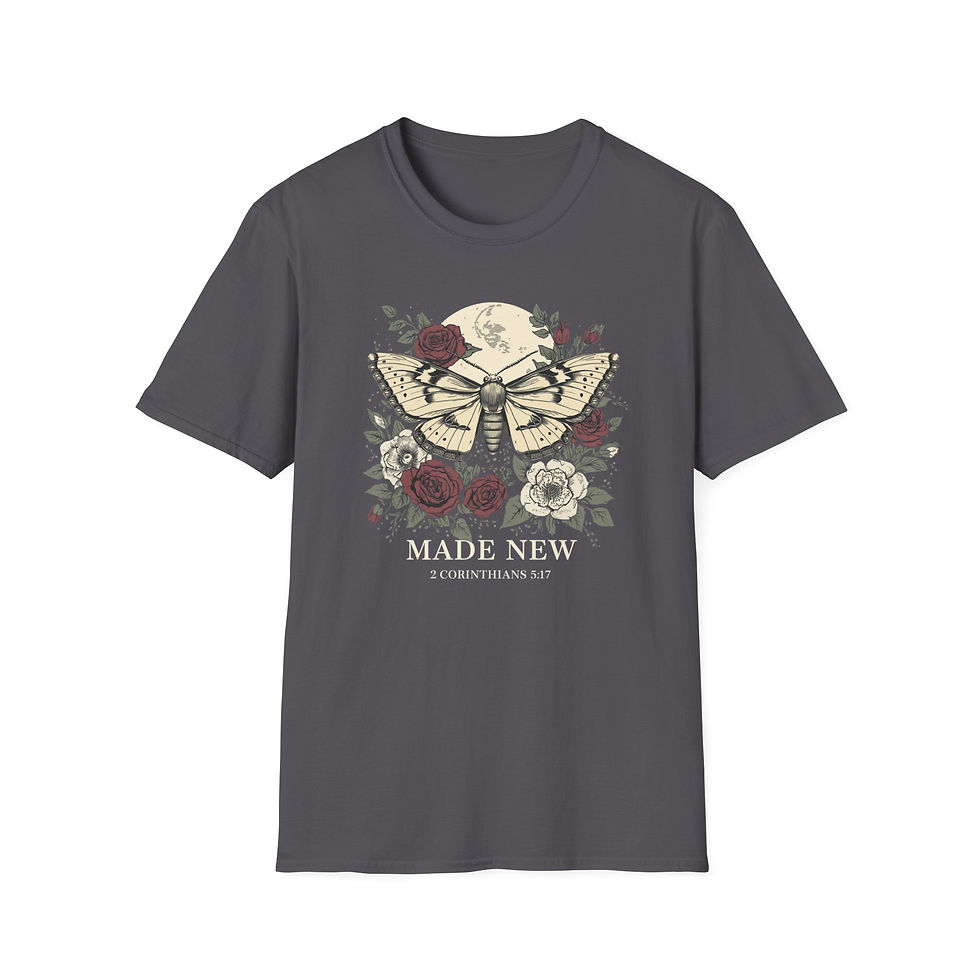 Thumbnail: Moth & Roses Graphic T-Shirt — Vintage Moon Nature Tee