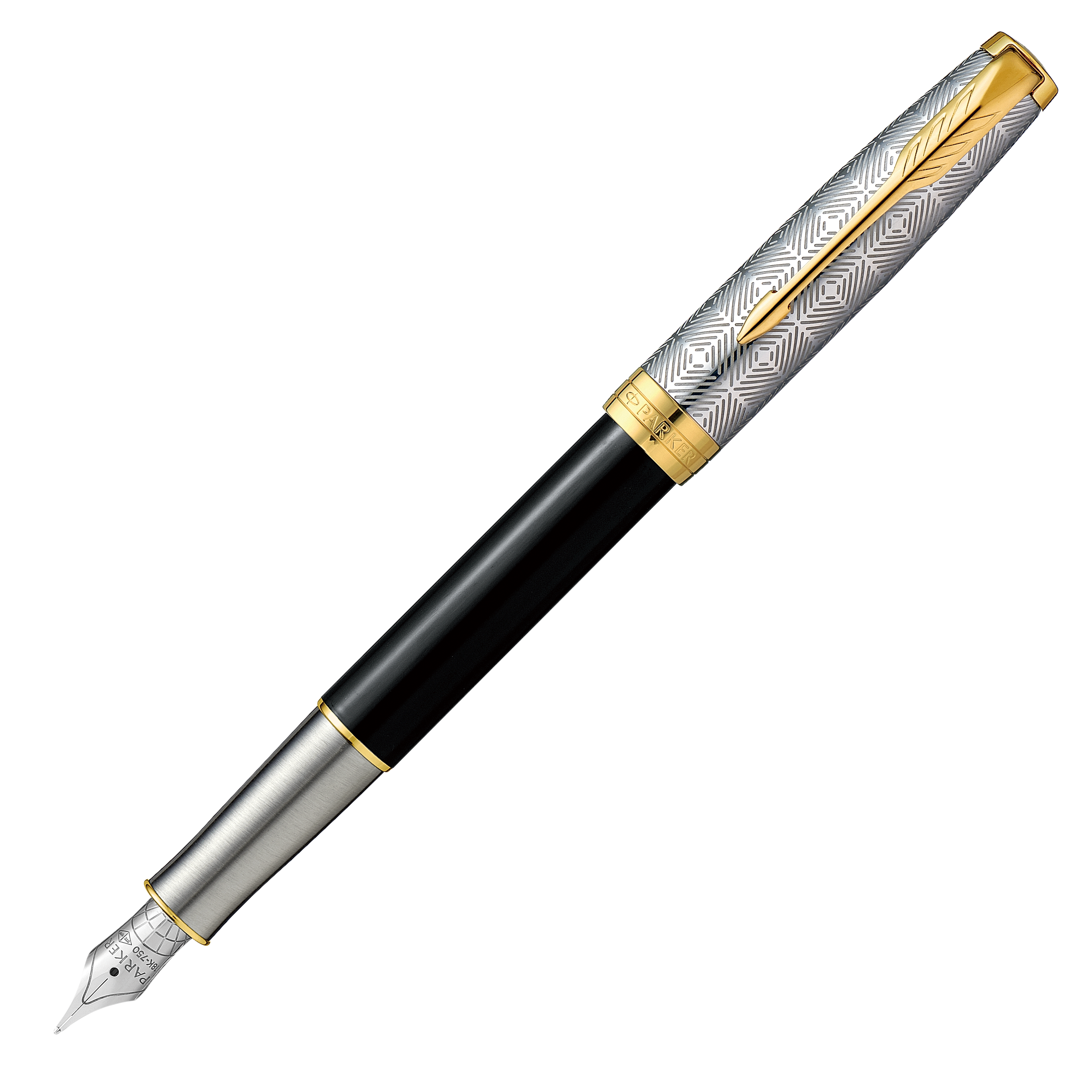 ソネット プレミアム メタル&ブラックGT 万年筆 F [18K]