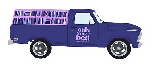 Only One Bed Book Truck Transparent Sticker.png