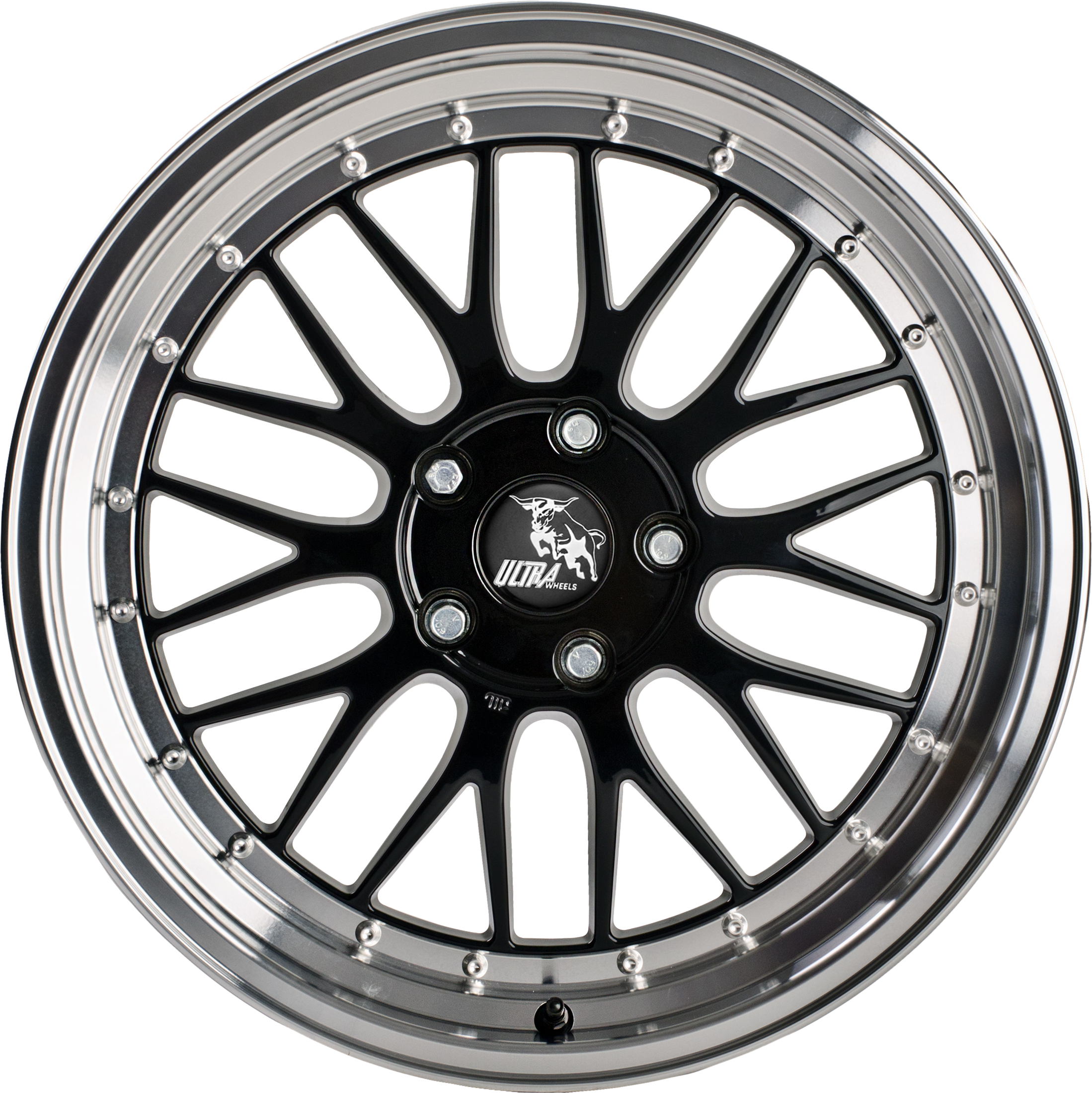 Ultra Wheels UA3 LM BLACK / LIP POLISHED 8,5J x 18 5x108 ET42 Frontansicht