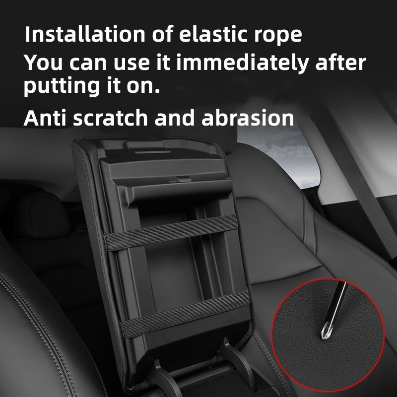 Thumbnail: For Tesla Model 3/Y Center Console Armrest Box Leather Cover Protective Pad