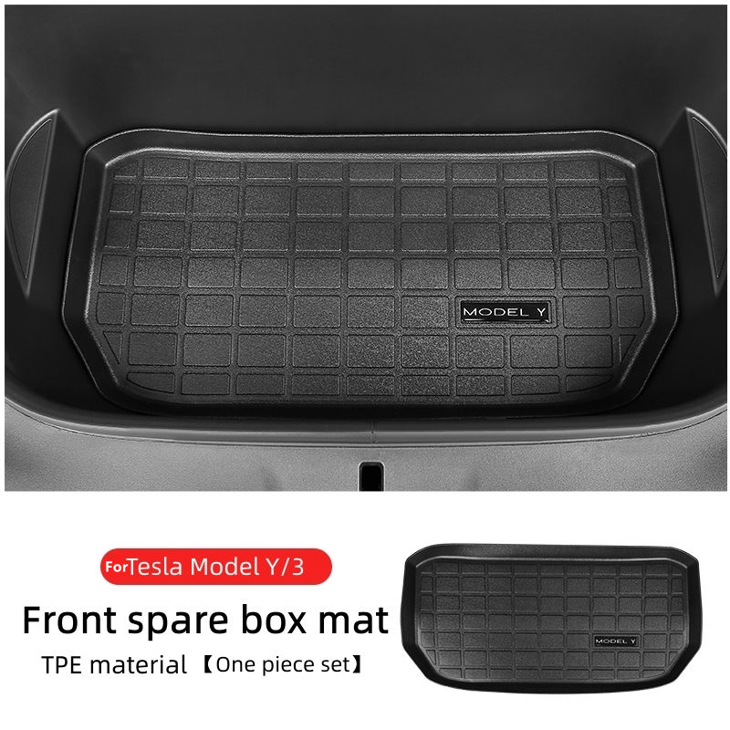 Thumbnail: For Tesla Model 3/Y TPE Front Rear Trunk Floor Mat