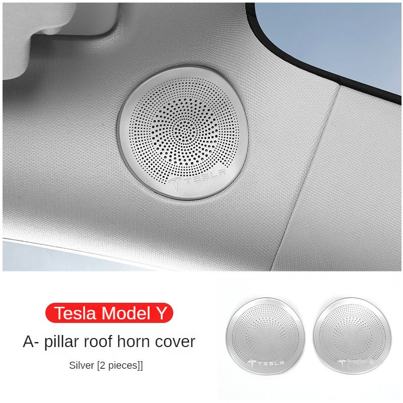 Thumbnail: For Tesla Model Y Door Speaker Cover Modified Audio Cover Prevent Kicking