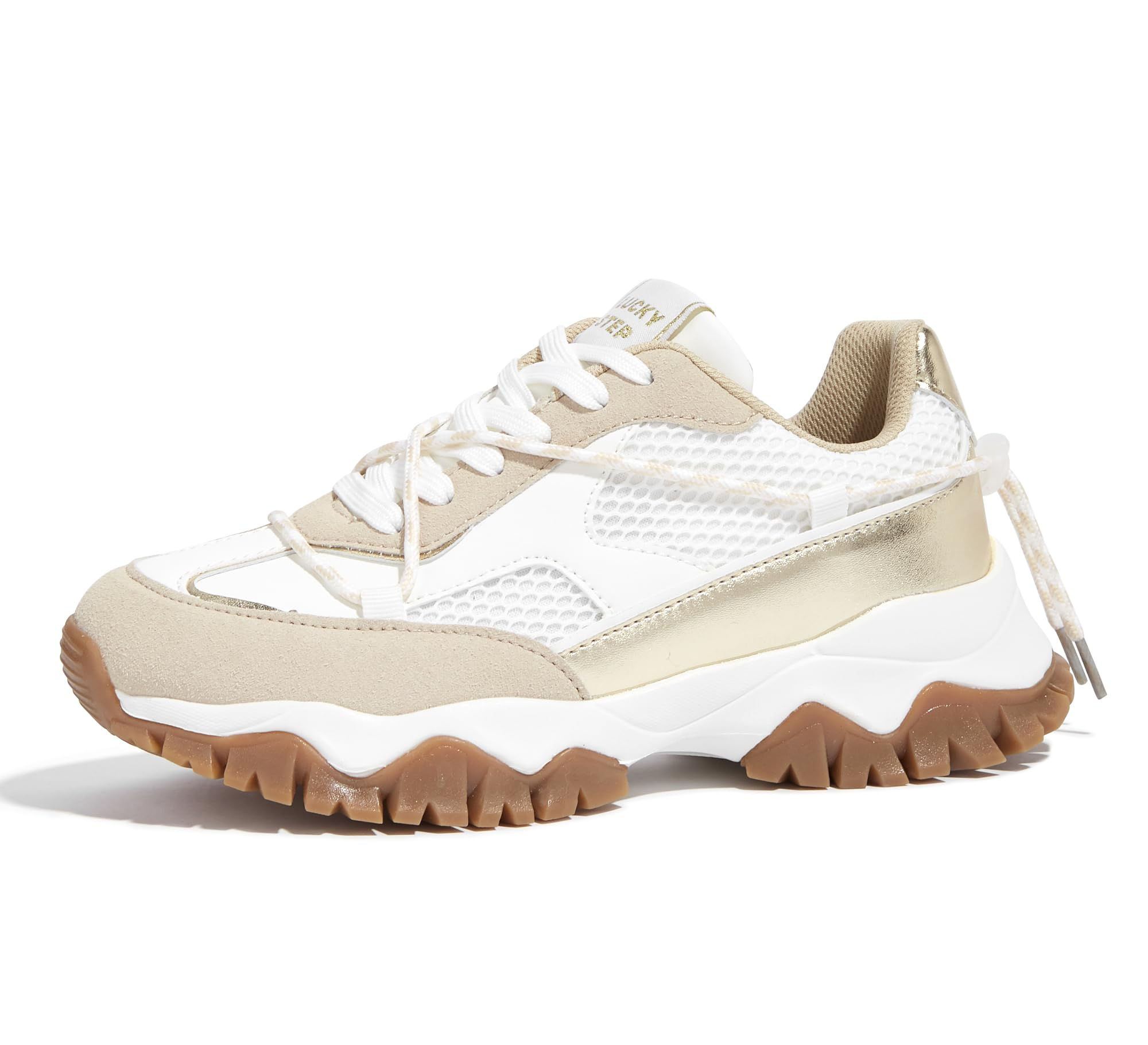 LUCKY STEP Womens Platform Colorful Fashion Sneakers Tennis Retro Colorblock Adj
