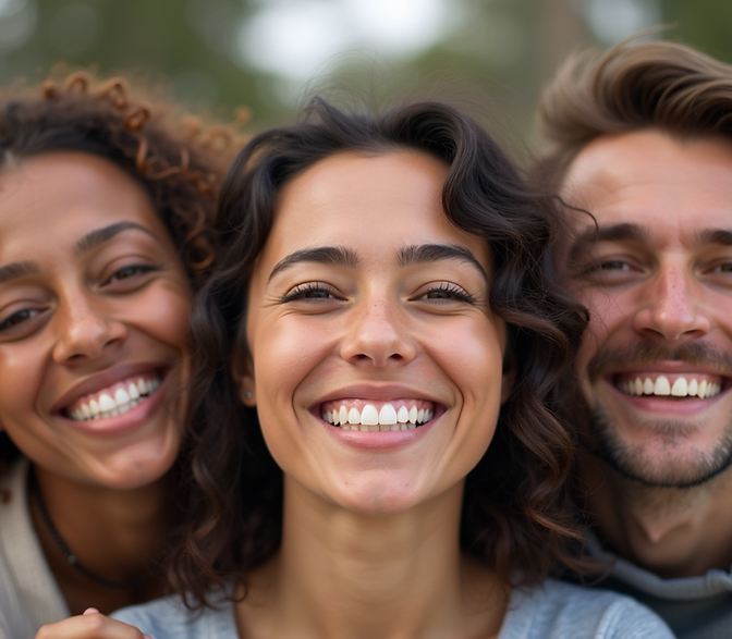 Diverse-group-of-people-smiling-together-showing-their-healthy-teeth-in-a-harmonious-lifes