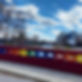 Colorful bridge painted in rainbow tones found in Broad Ripple, Indiana.