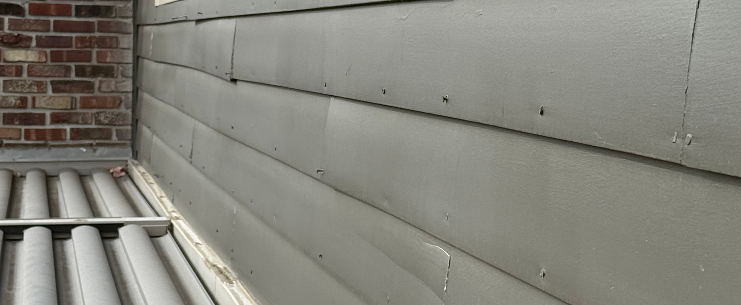 Close up of siding on house.