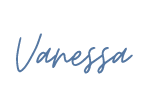 Signature of Dallas's the Bluebird Design Company co-owner Vanessa on blog about getting kids involved in household chores.