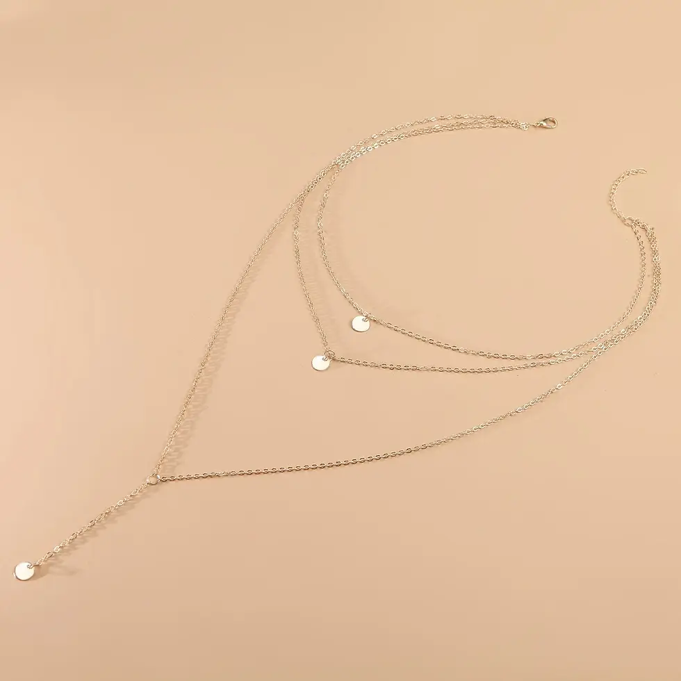 Thumbnail: SUMENG New Arrival 2024 Fashion Minimalist Round Disco Coin Chain Necklace