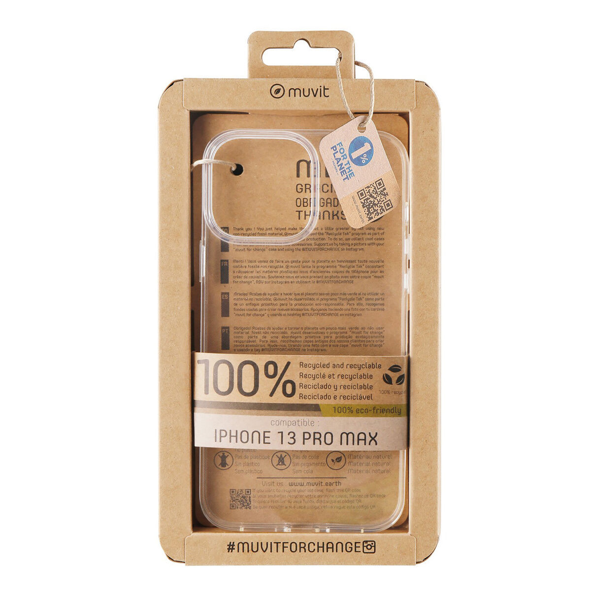 Mobile cover Muvit for Change iPhone 13 Pro Max Black iPhone 13 Pro Max
