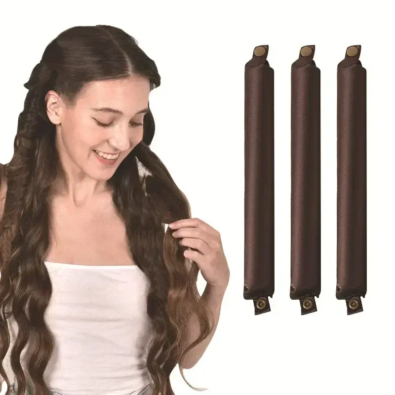 Thumbnail: Heatless Hair Curler No Heat Hair Rollers Satin Curling Rod Headband