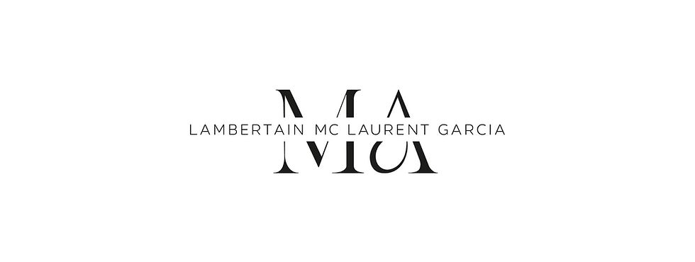 Logo consisting of large letters "M" and "A" stacked vertically. Below the top "M" is the text "LAMBERTAIN MC LAURENT GARCIA".
