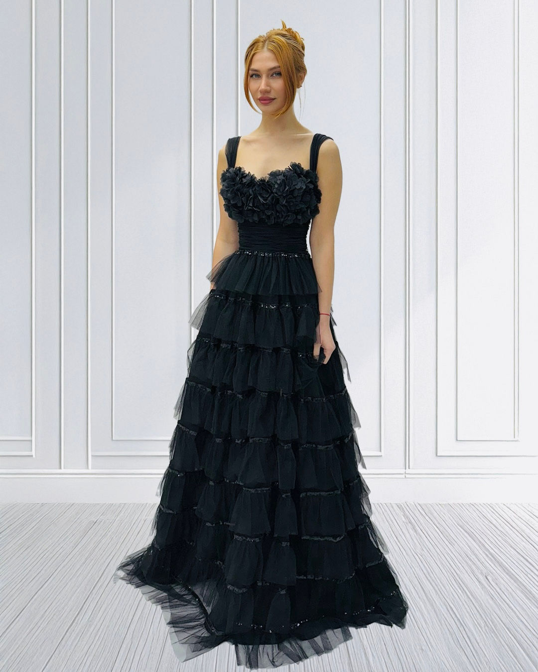 3D Floral multi layered ruffle