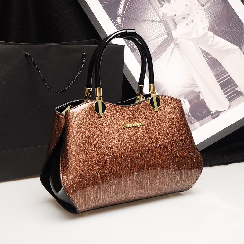 Thumbnail: Glossy Top Handle Satchel Purse