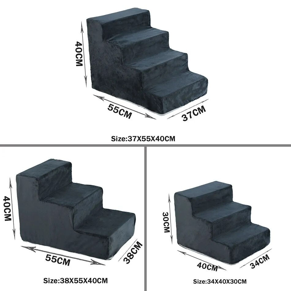 Thumbnail: Pet Dog Ladder 3/4 Steps Stairs for Sofa Bed Cat Dog Stairs Ramp 