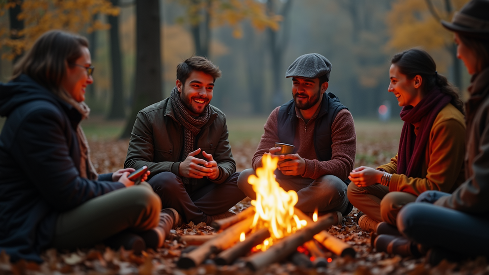 Eye-level view of a small community gathering in Ukraine