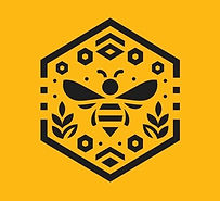 Bee logo in hexagon with wheat