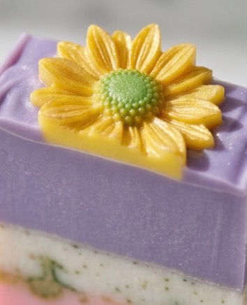 Thumbnail: Handmade Goats Milk & Shea Butter Soap Pink Hib, Lily, Peony, Sunflower & Pumice