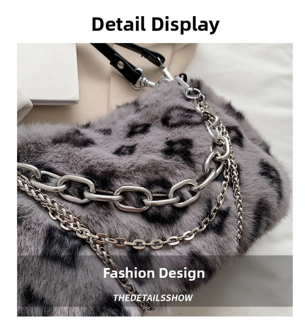 Thumbnail: Plush Vintage Style Bag with stylish chain and crossbody strap