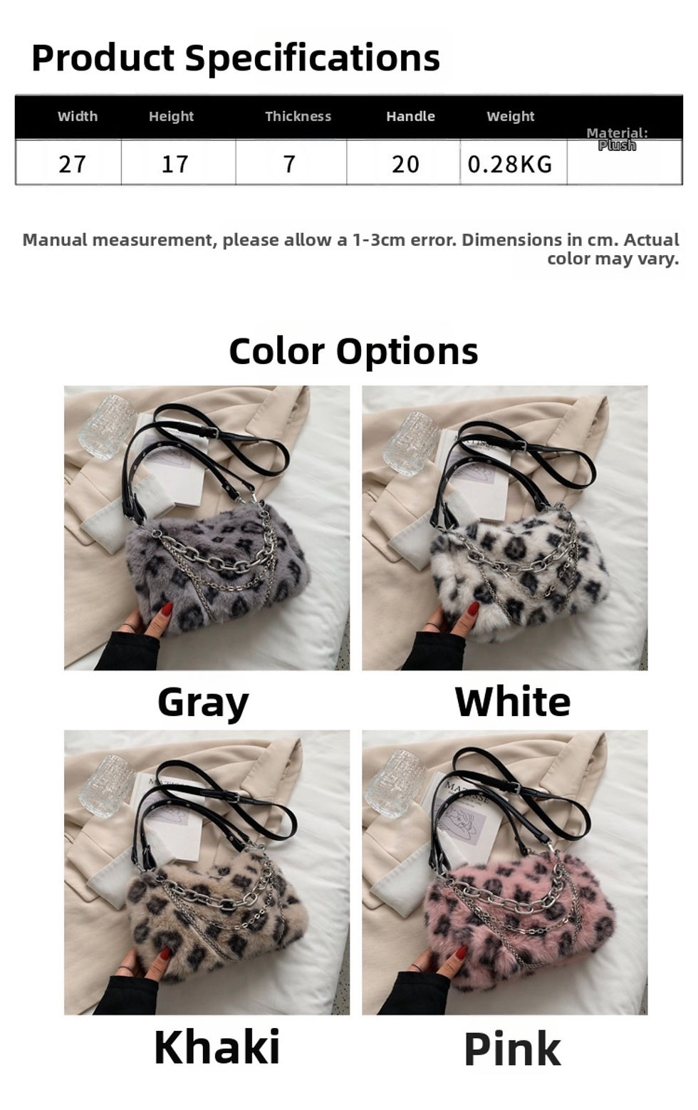 Thumbnail: Plush Vintage Style Bag with stylish chain and crossbody strap