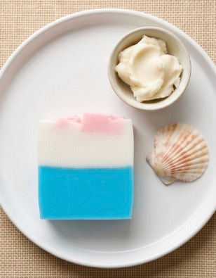 Thumbnail: Ocean Breeze & Water Blown Cotton Goats Milk & Shea Butter &Pumice Handmade Soap