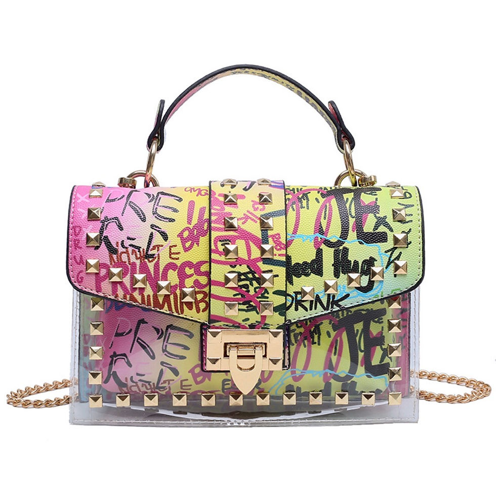 Thumbnail: Transparent Graffiti Jelly Shoulder Bag