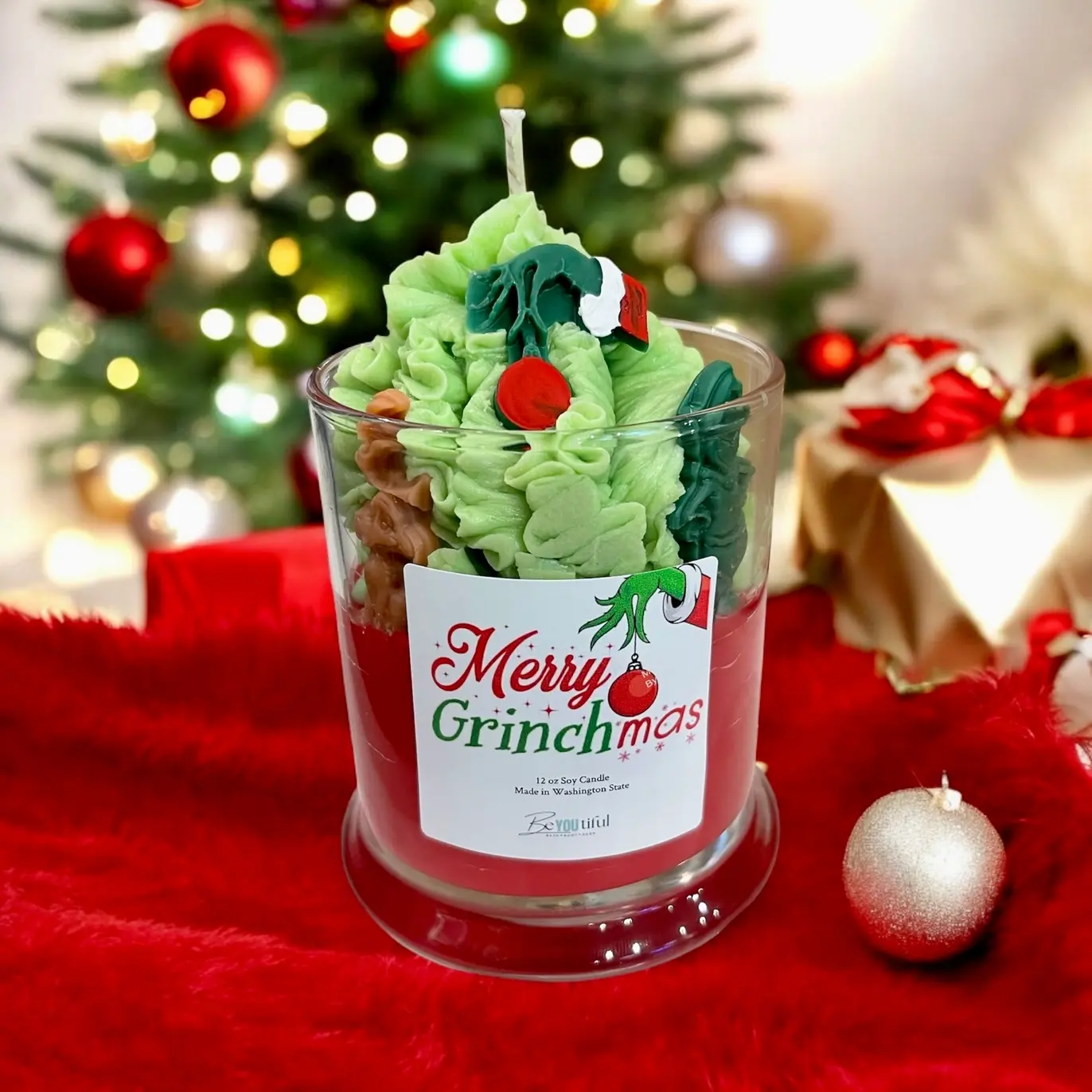 Merry Grinchmas Dessert Candle