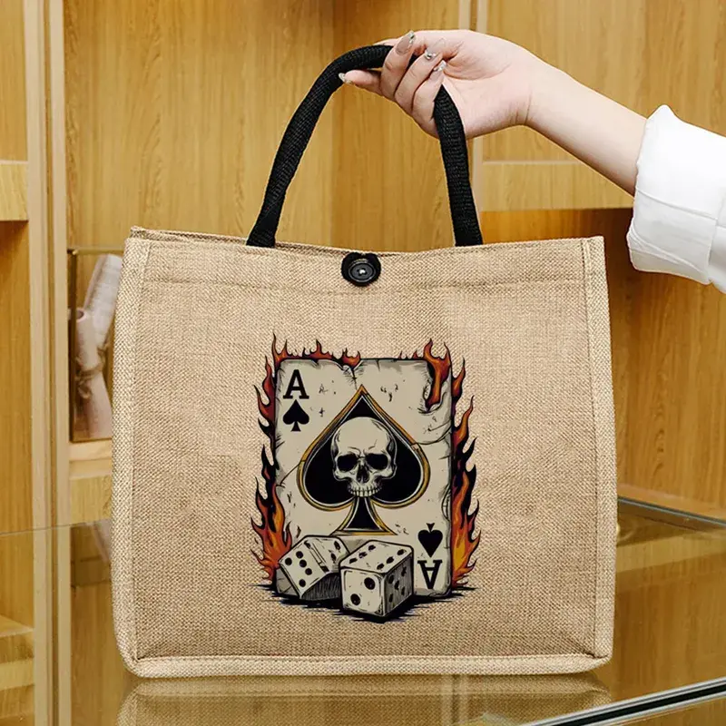 Thumbnail: Linen Printed Totes Multiple Colors