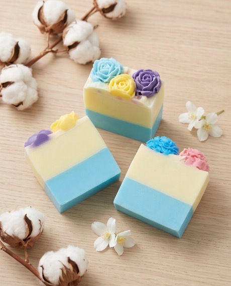 Thumbnail: Handmade Goats Milk & Shea Butter Soap Scented Waterblown Cotton & Amazing Grace