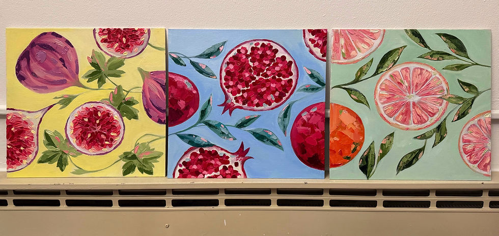 Thumbnail: Cycle of nature triptych 12x12 inch each, Original