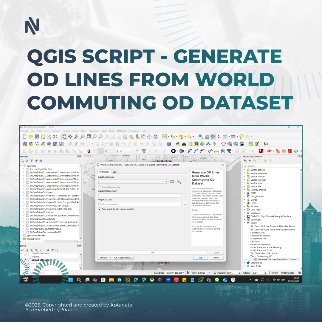 QGIS Script - Generate OD Lines from World Commuting OD Dataset