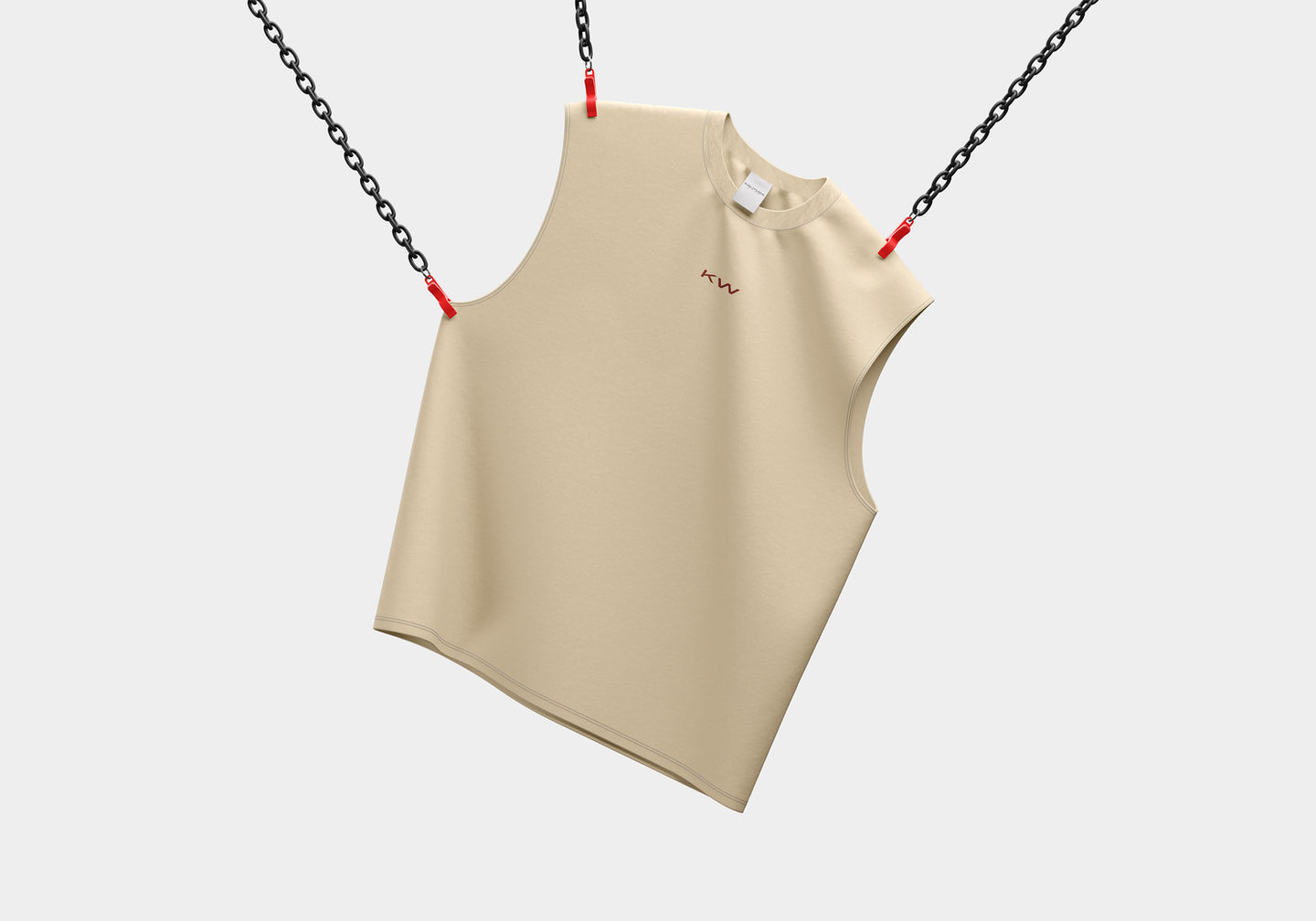 Front View Of Mocha Oversized Core Tank