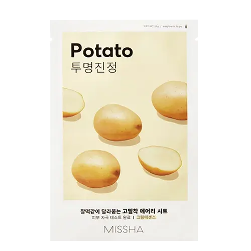 Missha Airy Fit Sheet Mask Potato – beruhigende Tuchmaske mit Kartoffelextrakt für klare und entspannte Haut.