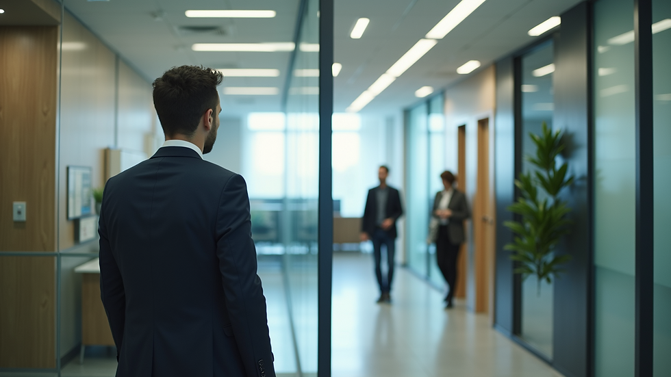 High angle view of a consumer visiting a PROCON office