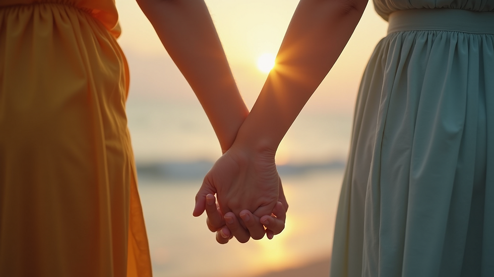 Close-up of family holding hands