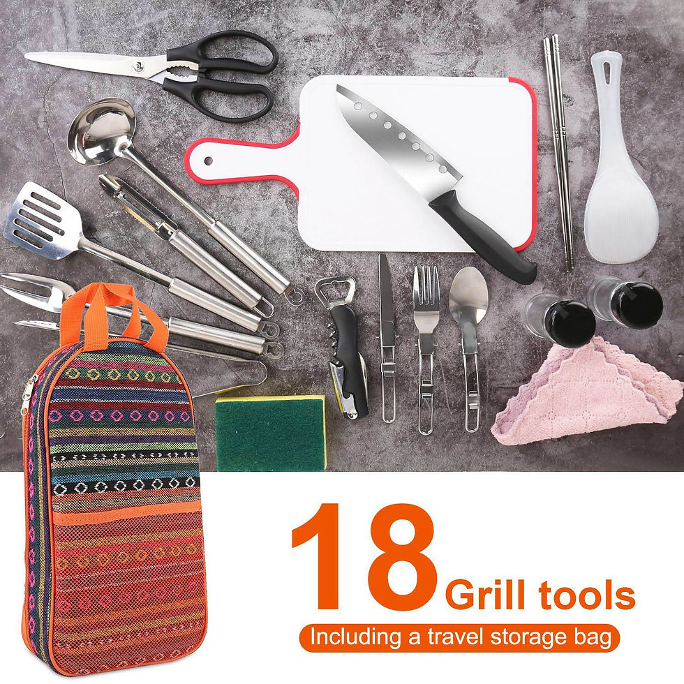 19Pcs Camping Cooking Utensil Kit Portable Picnic Cookware Outdoor Kit