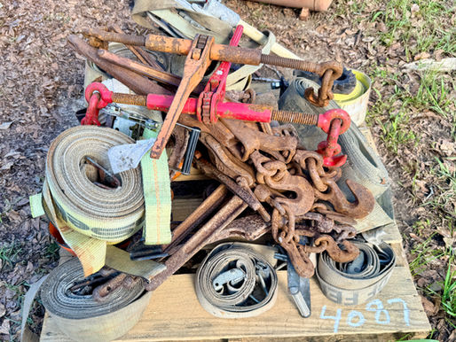 PALLET OF STRAPS AND BINDERS, consigned in April 4, 2026 Auction